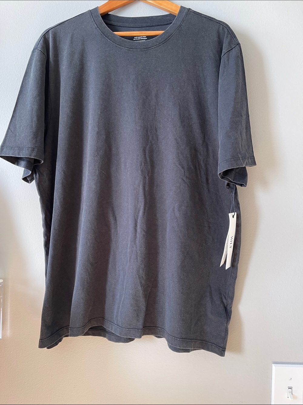 Wilt 100% Organic Cotton Men's Short Sleeve Crew Tee - Black XXL